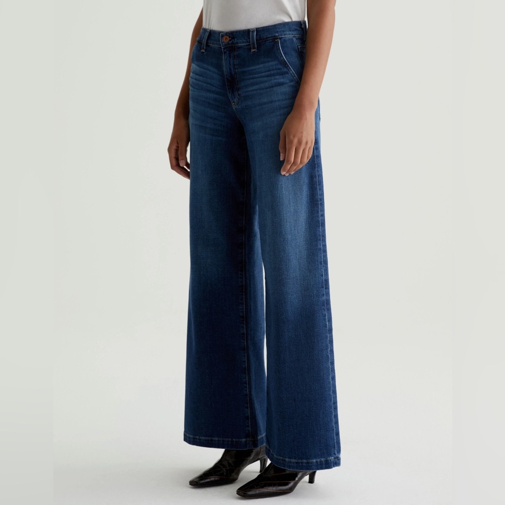 AG Adriano Goldschmied Women's Blue Flare & Wide Leg Jeans